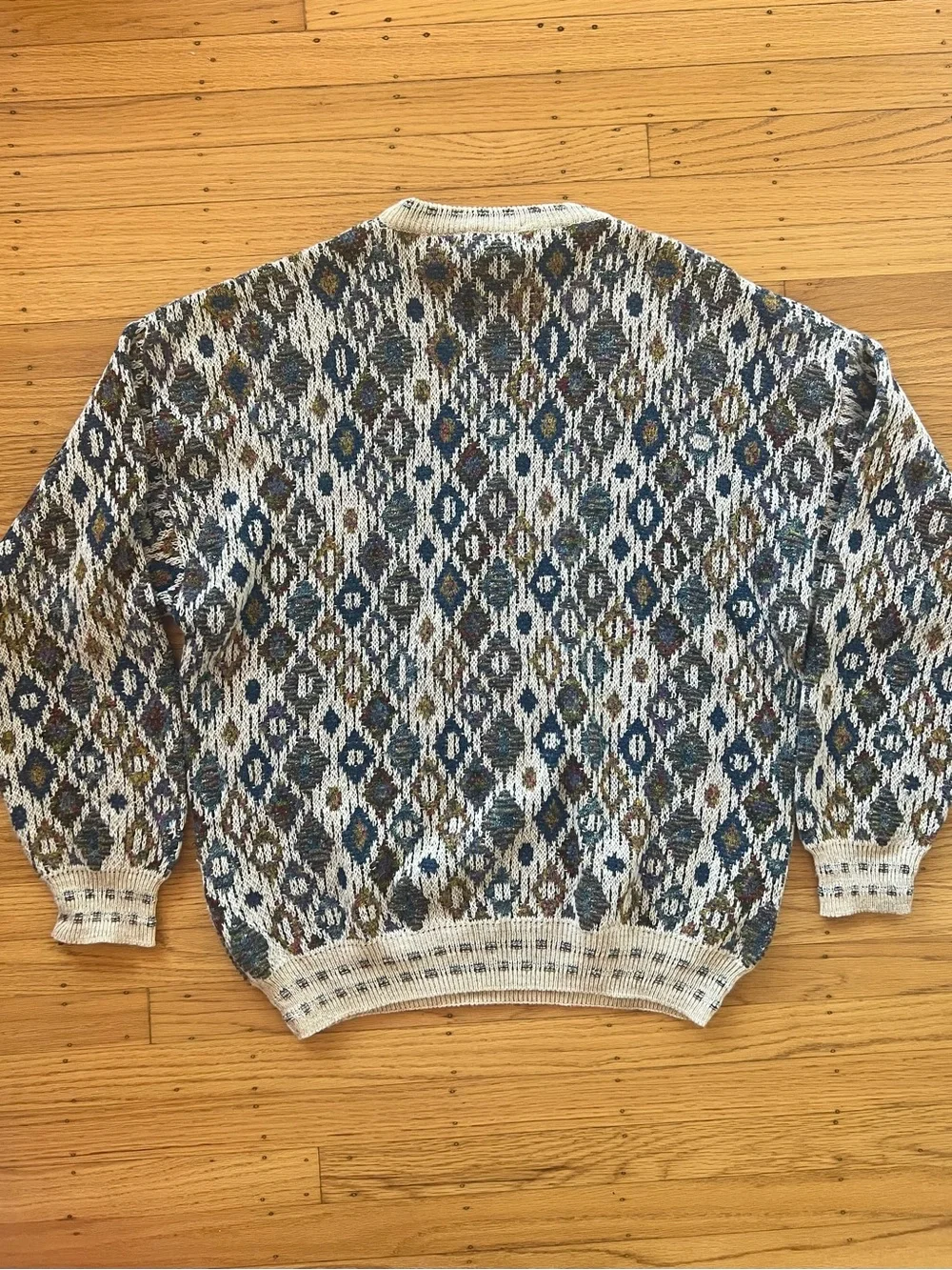 Vintage Pronto Uomo Italy Mens Sweater Coogi Style Size L 80s 90s Multicolor
